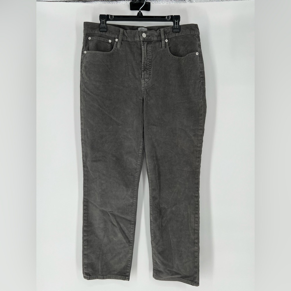 J. CREW VINTAGE SLIM STRAIGHT‎ GREY CORDUROY PANTS, SOFT, TRADITIONAL 5 POCKET